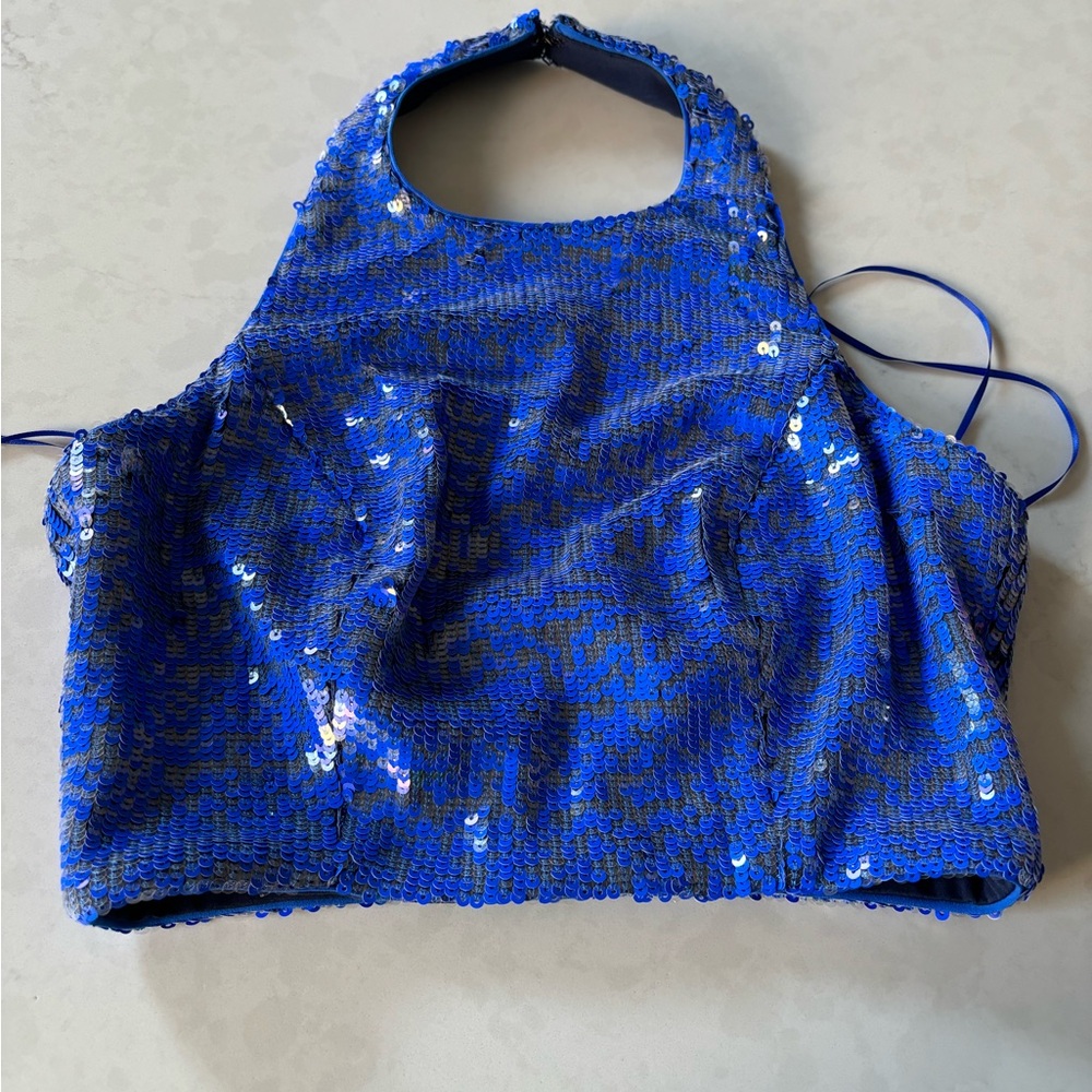 Blue halter top, size small